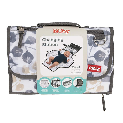 Nuby Travel Baby Changing Pad with Quick Clean Floral Design