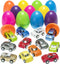 PREXTEX 12-Pack Stuffed Easter Eggs with Mini Pull-Back Toy Car - Easter Basket Stuffers for Kids