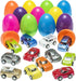 PREXTEX 12-Pack Stuffed Easter Eggs with Mini Pull-Back Toy Car - Easter Basket Stuffers for Kids