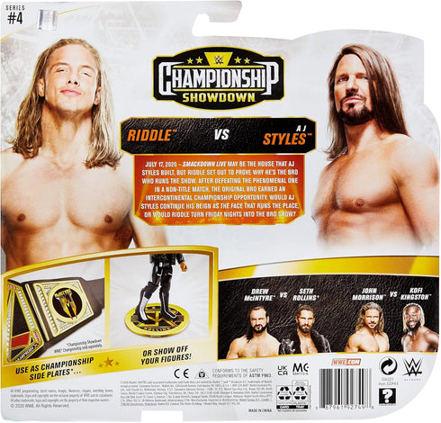 WWE AJ Styles vs Riddle Championship Showdown 2-Pack, 6-Inch Action Figures for Ages 6 and Up