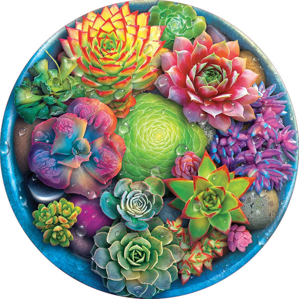 Ceaco - A Circle of Succulents - 500 Piece Round Jigsaw Puzzle