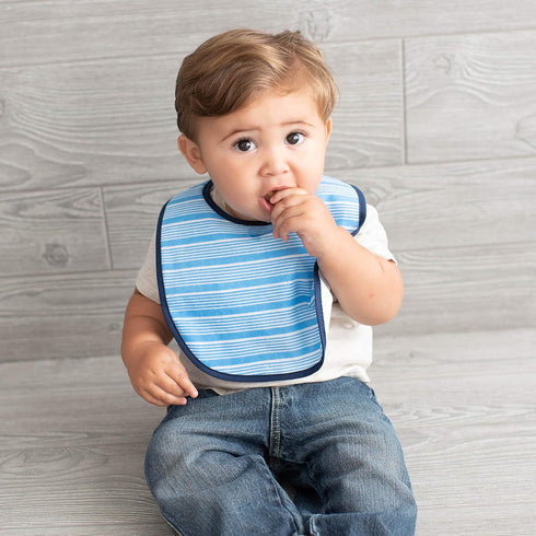 Neat Solutions 10 Pack Water Resistant Bib Set in Blue/Grey Assorted, 10 Count, 0+ Months