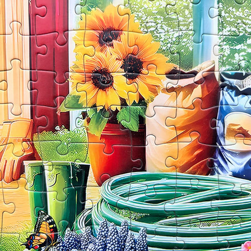 300 Piece Jigsaw Puzzle - Vibrant Farm Garden Cottage for Adults and Kids