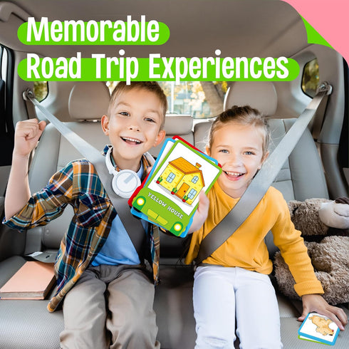 50PCS 4 SpriteGru Travel Scavenger Hunt Card Game, Road Trip Car Games Fun Eye Find & Seek Card Game Funny Activity