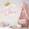 Girls Nursery Personalized Polka Dot Initial and Glitter Crown Custom Name Vinyl