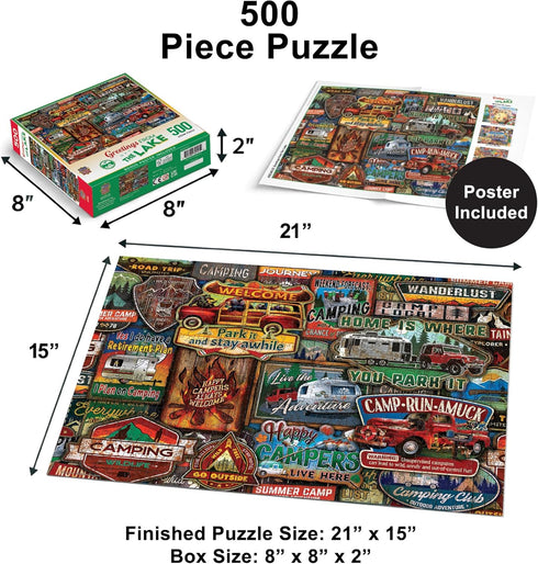 550 18" 24" MasterPieces - Piece Jigsaw Puzzle, The Lake, Fun for Adults, Family, Kids, x