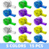 PROLOSO 15 Pcs Light Up Flashing Whistles with Lanyards, Glow in the Dark Party Favors for Kids.