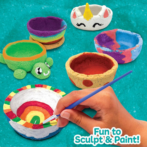 Made By Me! Sand Dough Sculpt & Paint Creations! Pottery Press, Sand Dough Bowl Kit for Kids, Great Arts & Craft