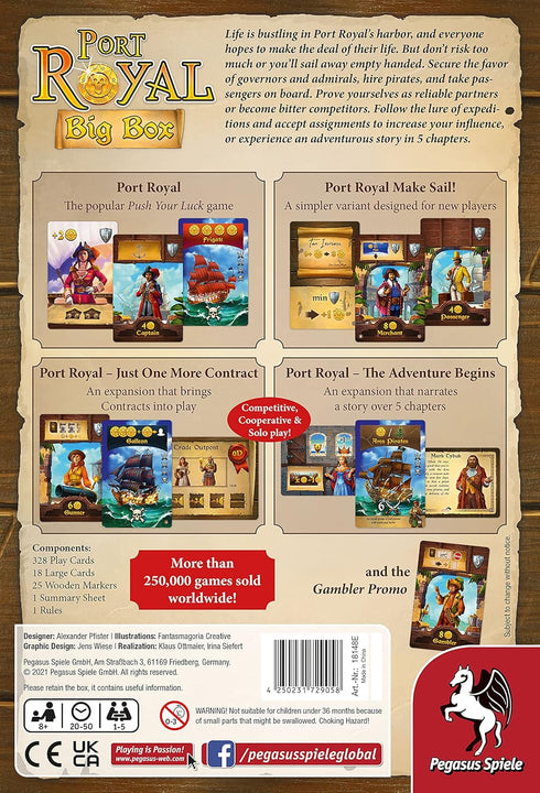 Pegasus Spiele Port Royal Big Box – Card Game for 1-5 Players, Family Game Night, 20-40 Minutes of Gameplay, Ages 8+ -