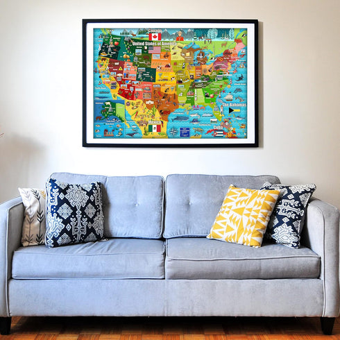 Think2Master 100 Pieces Colorful United States Map Jigsaw Puzzle for Kids, Size: 23.4” x 16.5”