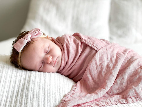 Baby Want Designs Neutral Swaddles - 47x47 Inches, 70% Viscose from Bamboo & 30% Organic Cotton (Dusty Rose)