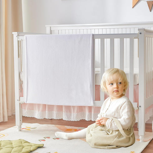 BEDELITE Baby Blankets for Boys and Girls - 30" x 40", Soft Cozy Fuzzy Fleece Blanket for Kids, White