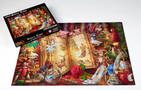 Vermont Christmas Company 1000 Piece Jigsaw Puzzle - Story Time with Fully Interlocking & Randomly Shaped Pieces