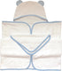 Set Channing & Yates Premium Organic Hooded Baby Towel and Washcloth - Softest Towel with Hood for Newborn - Boy Gift