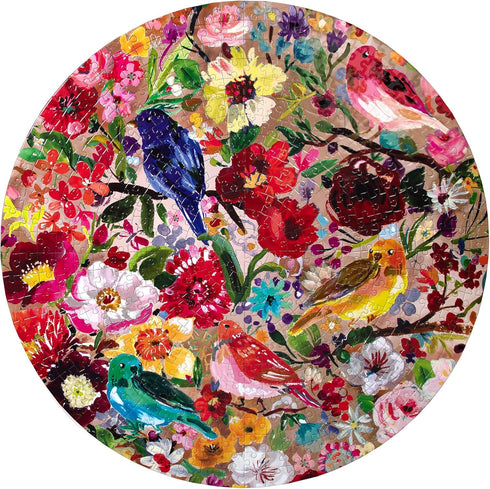 500 23" eeBoo Piece Puzzle - Moth Jigsaw Puzzle for Adults, Circular with Diameter Made with Recycled Board