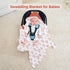 Miracle Baby 3/5-Point 35" 35" Car Seat Blanket for Babies, Lightweight Cotton Swaddle Blanket with Harness, Soft Minky