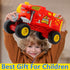 4-in-1 Monster Truck Transport Carrier Playset - Red Mover Rhino Toy Cars Hauler Set for Kids 3+