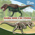 100-Piece 4 Tyrannosaurus Rex Dinosaur Jigsaw Puzzle | Double Sided Floor Puzzle with Glow-in-The-Dark Skeleton On