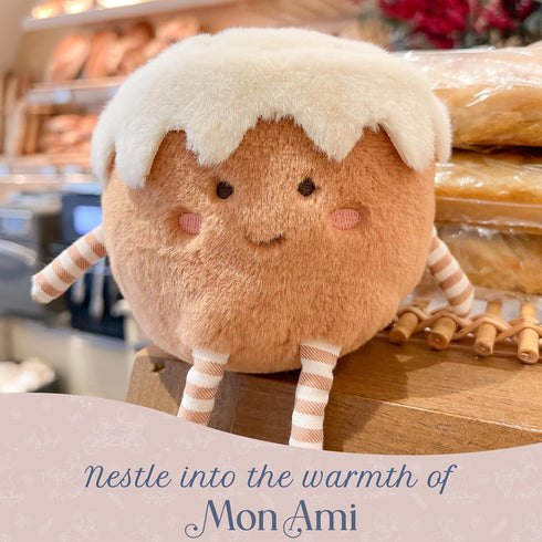 7-Inch MON AMI Cinnamon Bun Food Plush Toy for Boys & Girls | Soft Cinnamon Roll Stuffed Toy | Bakery Playtime