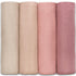 Set Soft Mauve Muslin Burp Cloths & Swaddle Blankets