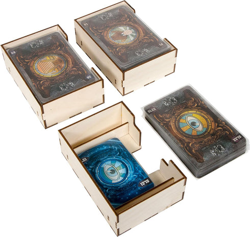 The Broken Token Mysterium Compatible Game Organizer, Wood Storage Box with Multiple Trays