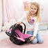 18", 3+, Bayer Design Dolls: Deluxe Car Seat: Hearts Black & Pink - Pretend Play Accessory for Dolls/Plushes Up to Ages