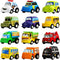 Funcorn Toys Pull Back Car, 12 Pack Assorted Mini Plastic Vehicle Set,