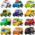 Funcorn Toys Pull Back Car, 12 Pack Assorted Mini Plastic Vehicle Set,