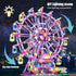 Ferris Wheel Building Block Set with Fairy Light, Two-Way Rotating Ferris Wheel Building Set, 813 Pieces, Amusement
