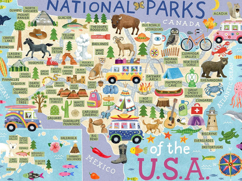 500 Ceaco - National Parks Map - Piece Jigsaw Puzzle