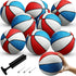 8 Pack 7 Inch Mini Rubber Basketballs Set with Air Pump, Junior Size 3 for Indoor Outdoor Games