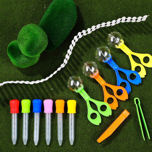 18 Pieces Fine Motor Skill Toys, 6 Handy Scoopers, 6 Jumbo Tweezers, 6 Rubber Tipped Droppers for Science Learning