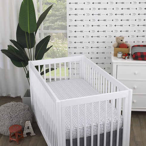 Ivory and Black Arrows Crib Sheet for Nursery - Little Love by NoJo