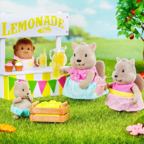 Playset 25 Set 3+ Li'l Woodzeez Lemonade Stand with Rabbit Figurine, Pieces Toy Includes Play Food & Miniature