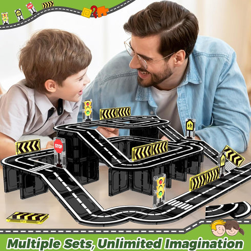 Set, 3-5 4-8 5-7, Goodtiles Magnetic Tiles Road Expansion STEM Magnetic Building Blocks for Kids Ages Preschool