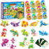 Easter Basket Stuffer - 12 Dinosaur Building Sets with Prefilled Eggs for