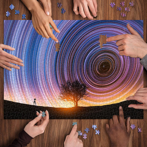 Impossible Difficult Puzzles for Adults - 1000 Pieces Nature Landscape Jigsaw Puzzle - Colorful Night Sky Challenge
