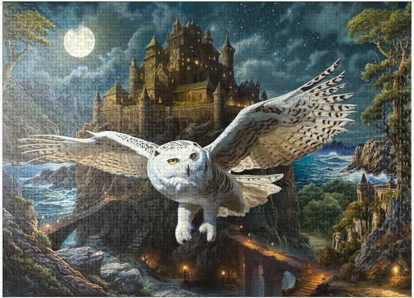 MyPuzzle Magic Owl and Castle - Premium 1000 Piece Jigsaw Puzzle for
