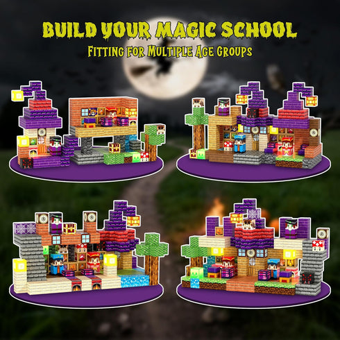 200PCS 3-12, Magnetic Blocks with Light-Up Blocks - Magnetic Blocks for Kids Ages Magic's House Magnetic Building