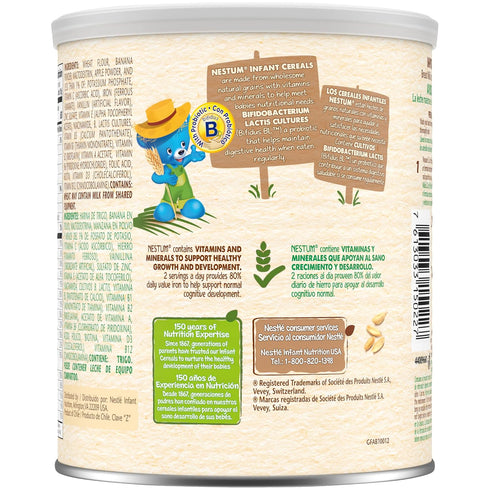 Nestum 9.5 (Pack 3) Nestle Infant Cereal Wheat and Fruits, Ounce