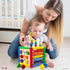 Play22 6 in-1 Counting Counting 8Pcs Wooden Activity Cube for Baby - Baby Activity Play Cube with Bead Maze, Shape