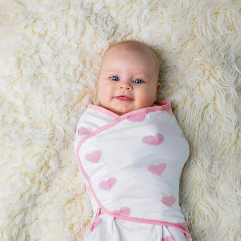 Set 0-3 3 Pack Ziggy Baby Baby Girl Swaddle Blanket Adjustable Wrap Size Small/Medium, Months - - Pink Peony, Pink