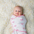 Set 0-3 3 Pack Ziggy Baby Baby Girl Swaddle Blanket Adjustable Wrap Size Small/Medium, Months - - Pink Peony, Pink