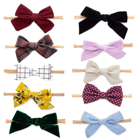 Parker Baby Girl Headbands and Bows, Assorted 10 Pack of Hair Accessories for Girls - "The Anne Set"