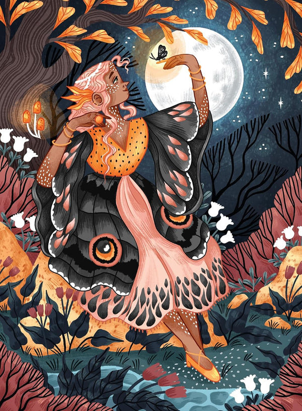 Ceaco – Mystic Moth Lady - 300 Piece Jigsaw Space Saver Puzzle for Smaller Spaces and Surfaces