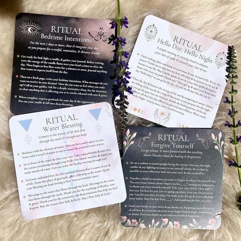 I AM THE RITUAL: Eco-Printed Premium Oracle Set, 33 Card Deck for Self-Healing Affirmations and Personal Growth
