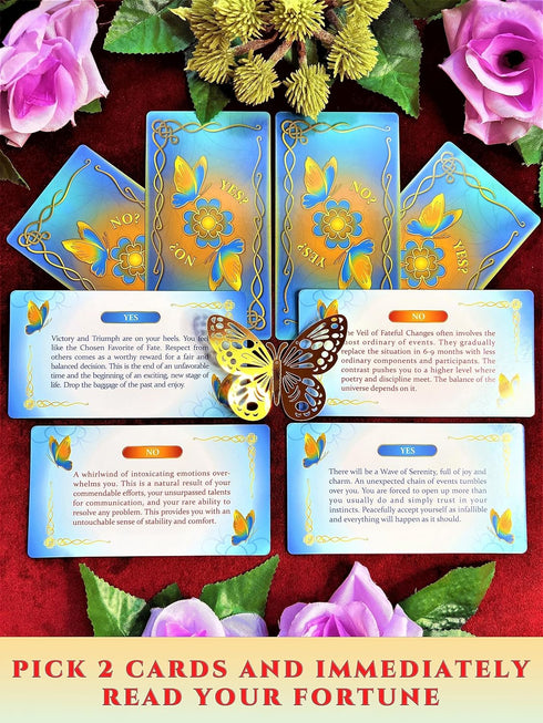 Yes or No? 2 Decks of Oracle Cards, 100 Cards for Tarot Reading, Fortune Telling, Inspirational Messages, Fun Party Game