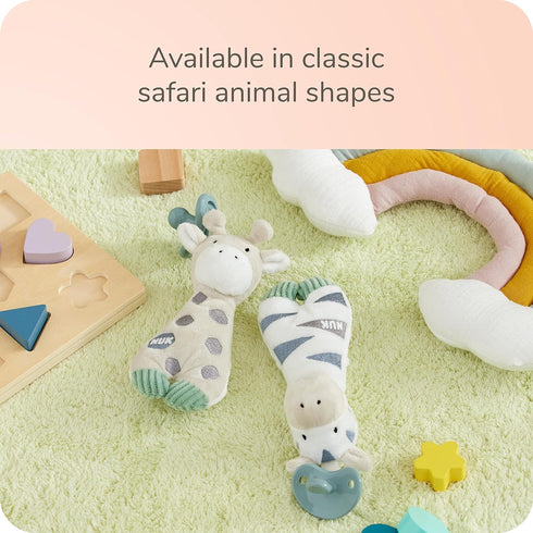 NUK Besties Pacifier Holder with Stuffed Animal & Silicone Pacifier
