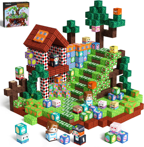 GobiDex 100PCS Magnetic Blocks Building Toys for 3+ Years Old Girls Boys,