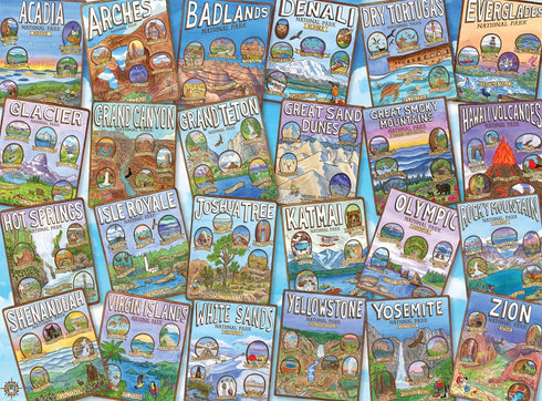 Buffalo Games - Carrie Wagner - National Parks Collage - 1000 Piece Jigsaw Puzzle for Adults, Perfect for Game Nights